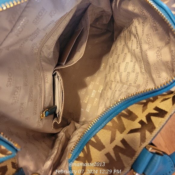 Michael Kors Kingsbury Bucket Bag  Jaqured Logo MK Tote NWOT Designer #712 - Picture 10 of 17